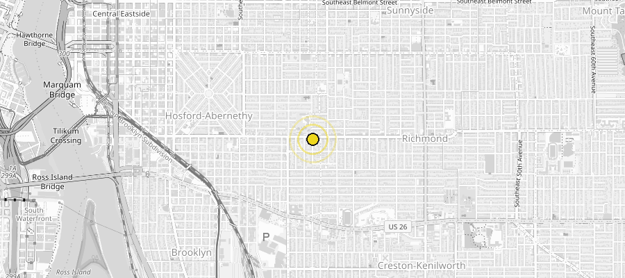 Street map of SE Portland, Oregon